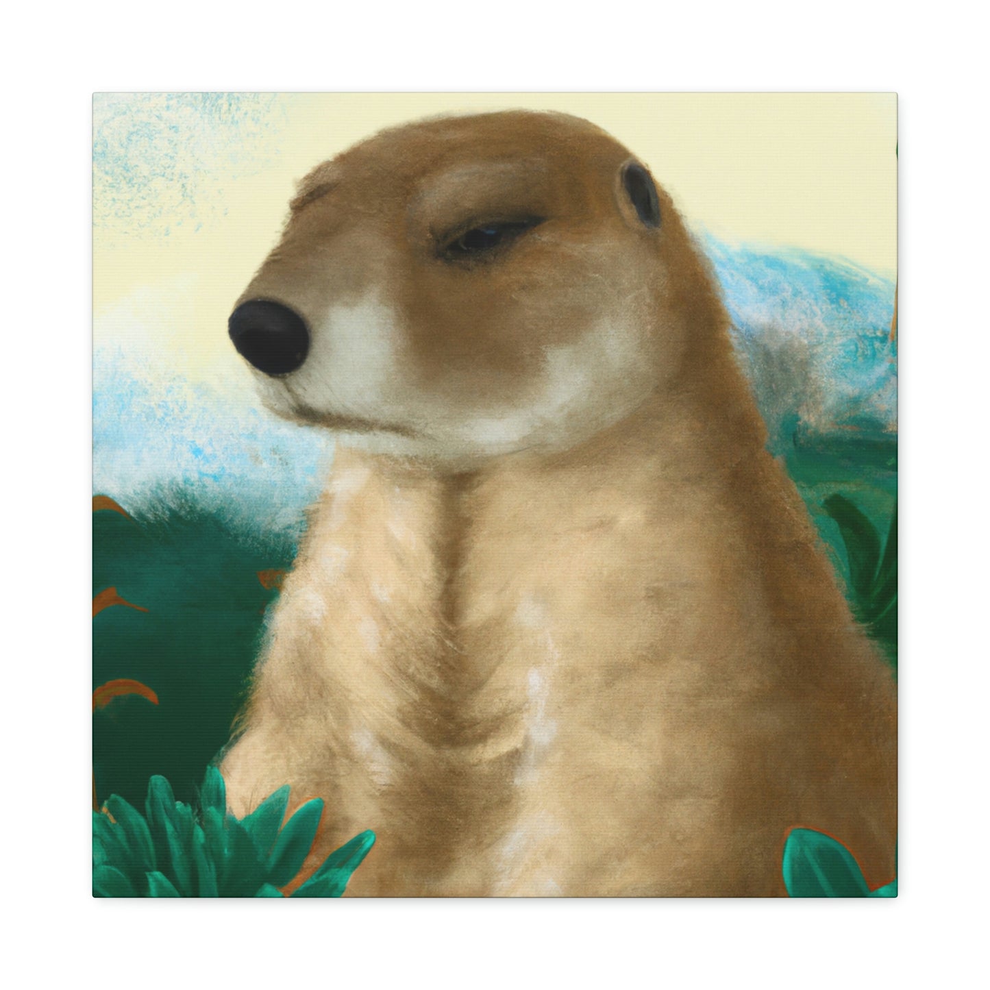 "Prairie Dog Art Deco" - Canvas