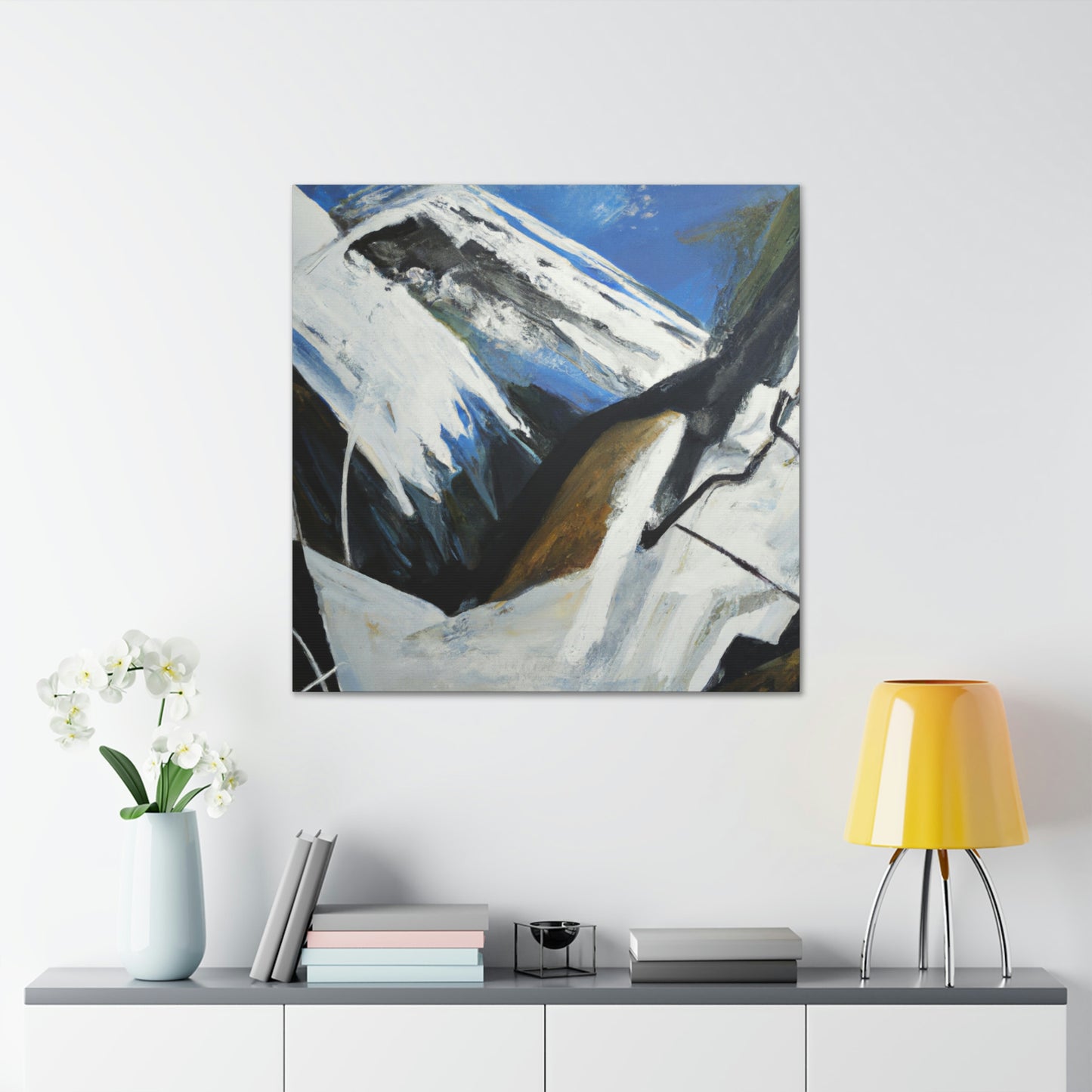 "Snowy Mountain Expressionism" - Canvas