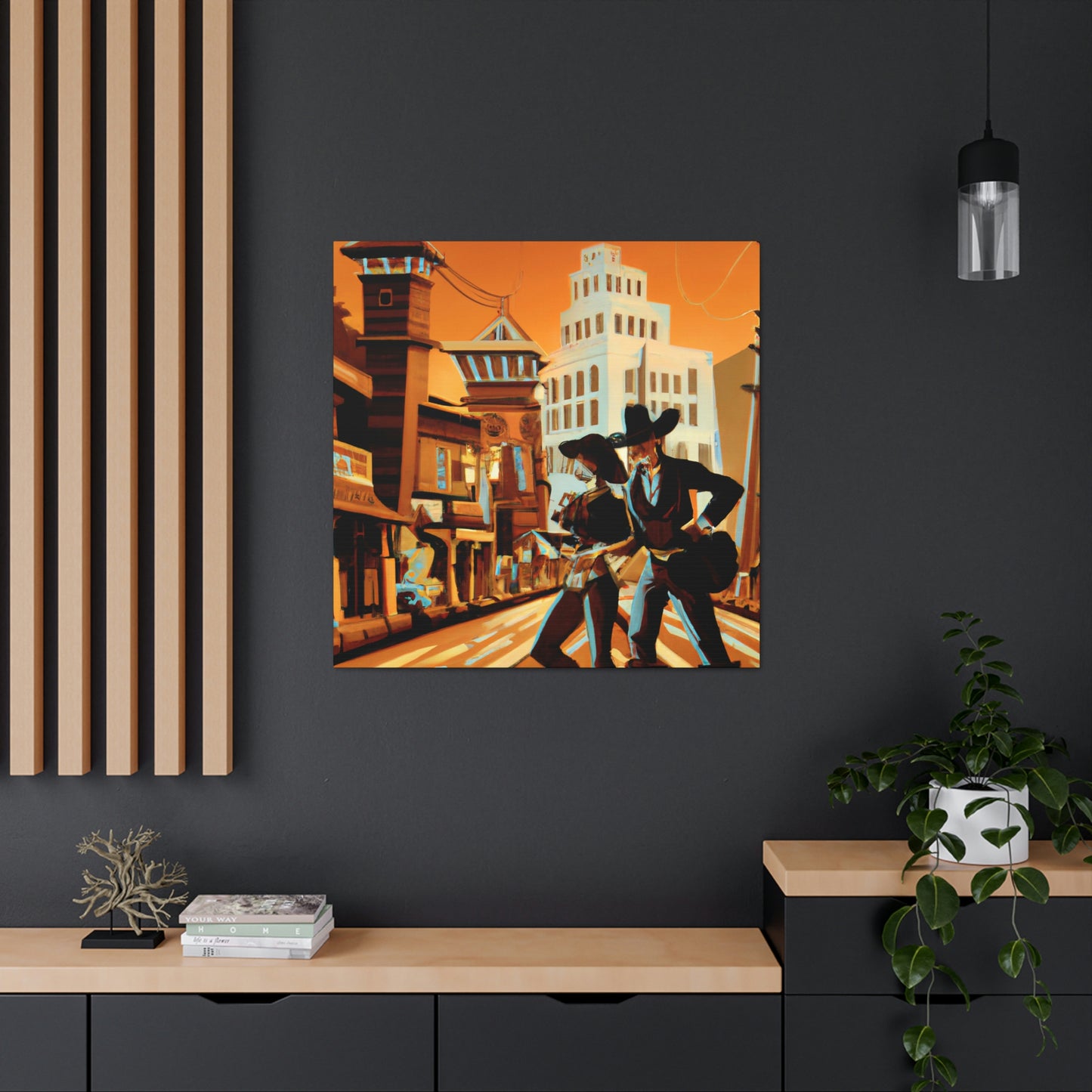 "Old West Glitz City" - Canvas