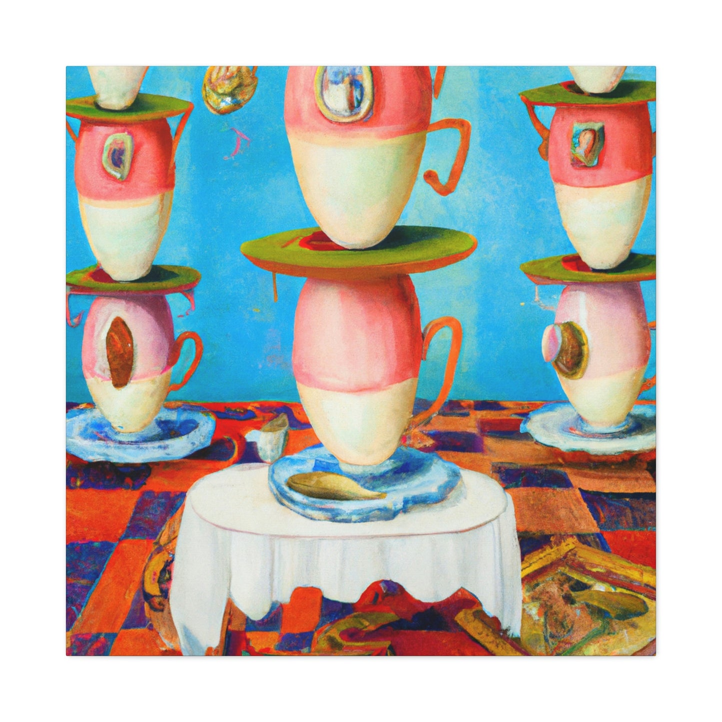 "Tea Cups in Dreamland" - Canvas