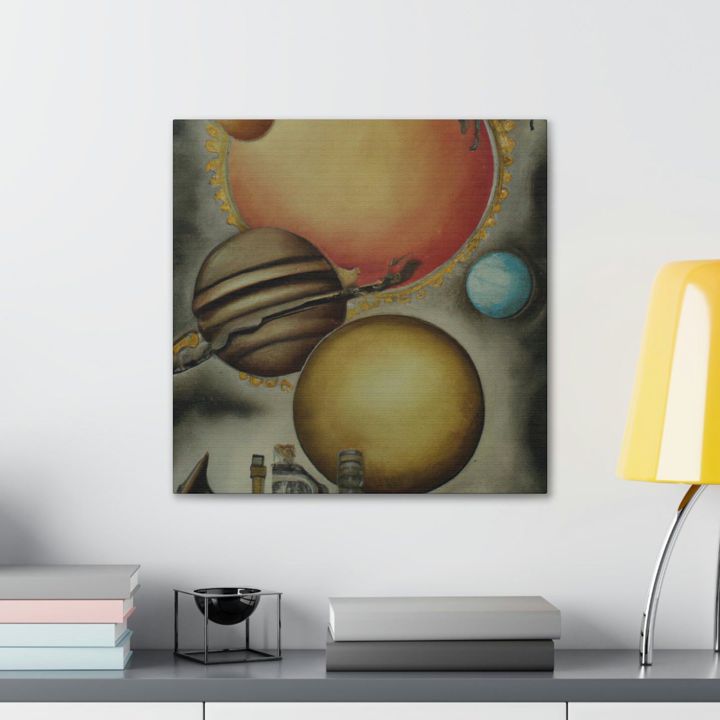 Steampunk Planets Violet - Canvas