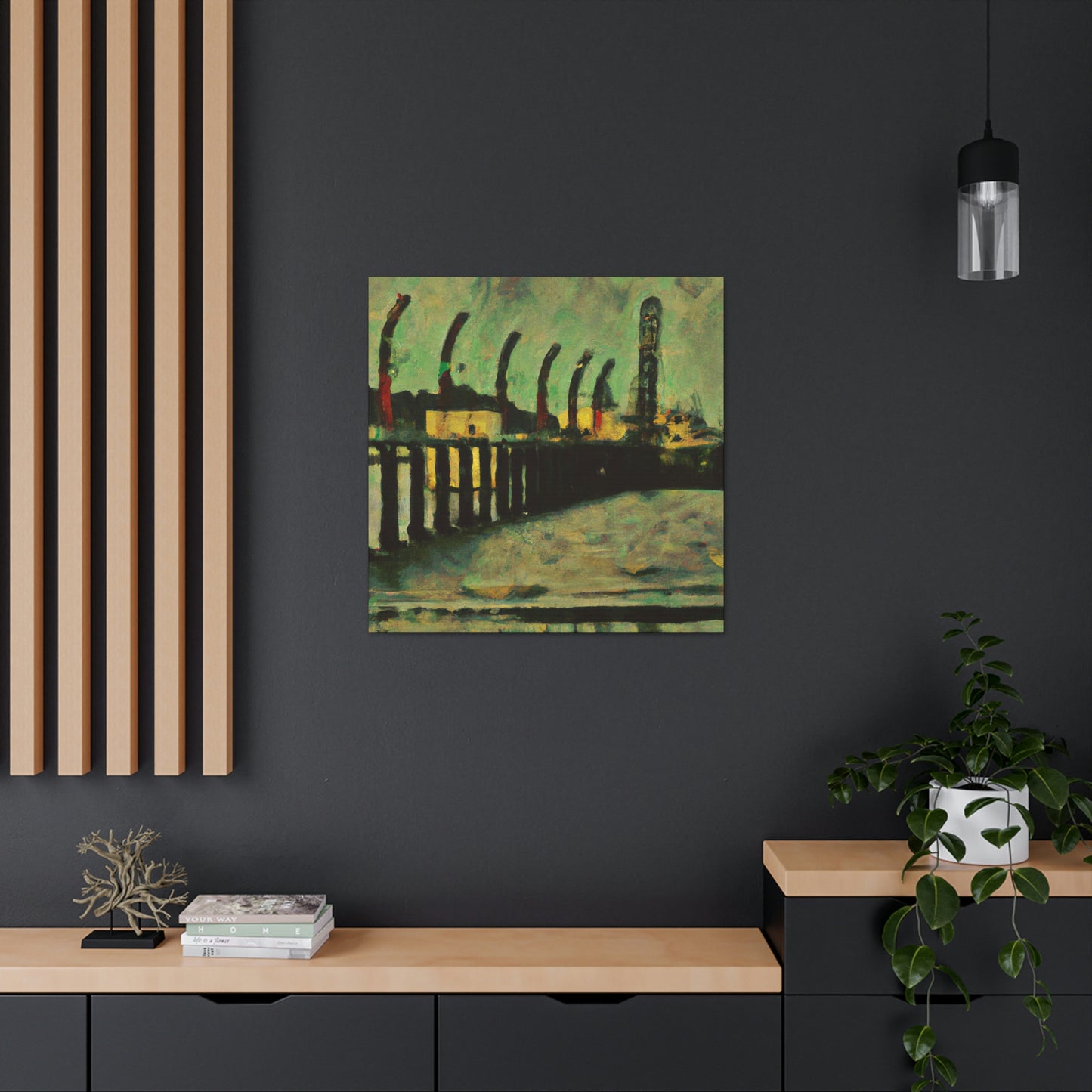 Pier at Nightfall - Canvas