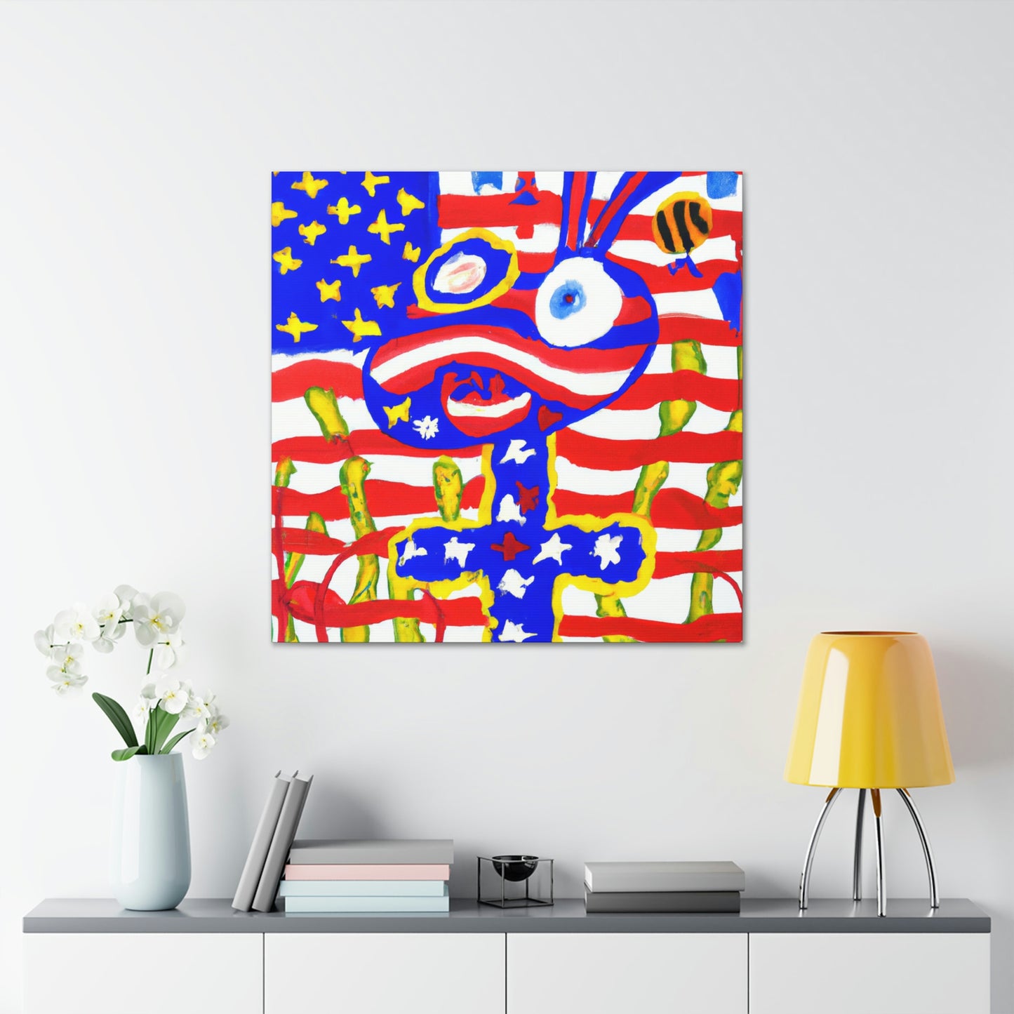 "Stars and Stripes Elegance" - Canvas