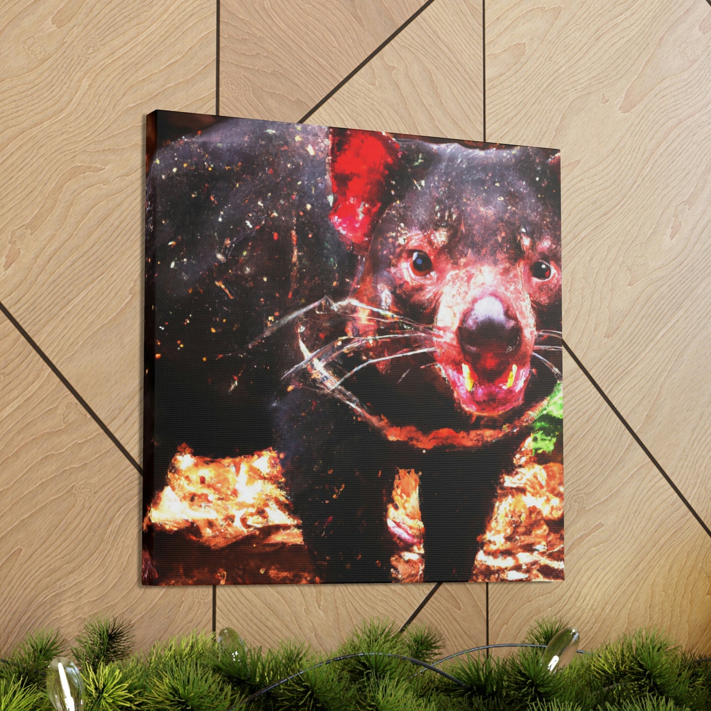 "Tasmanian Devil Pointillism" - Canvas