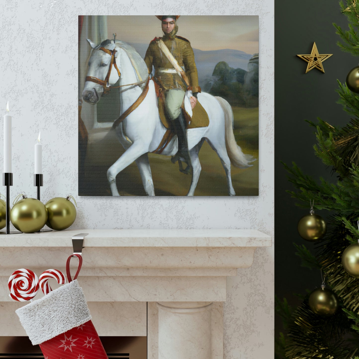 Galloping Cavalryman. - Canvas