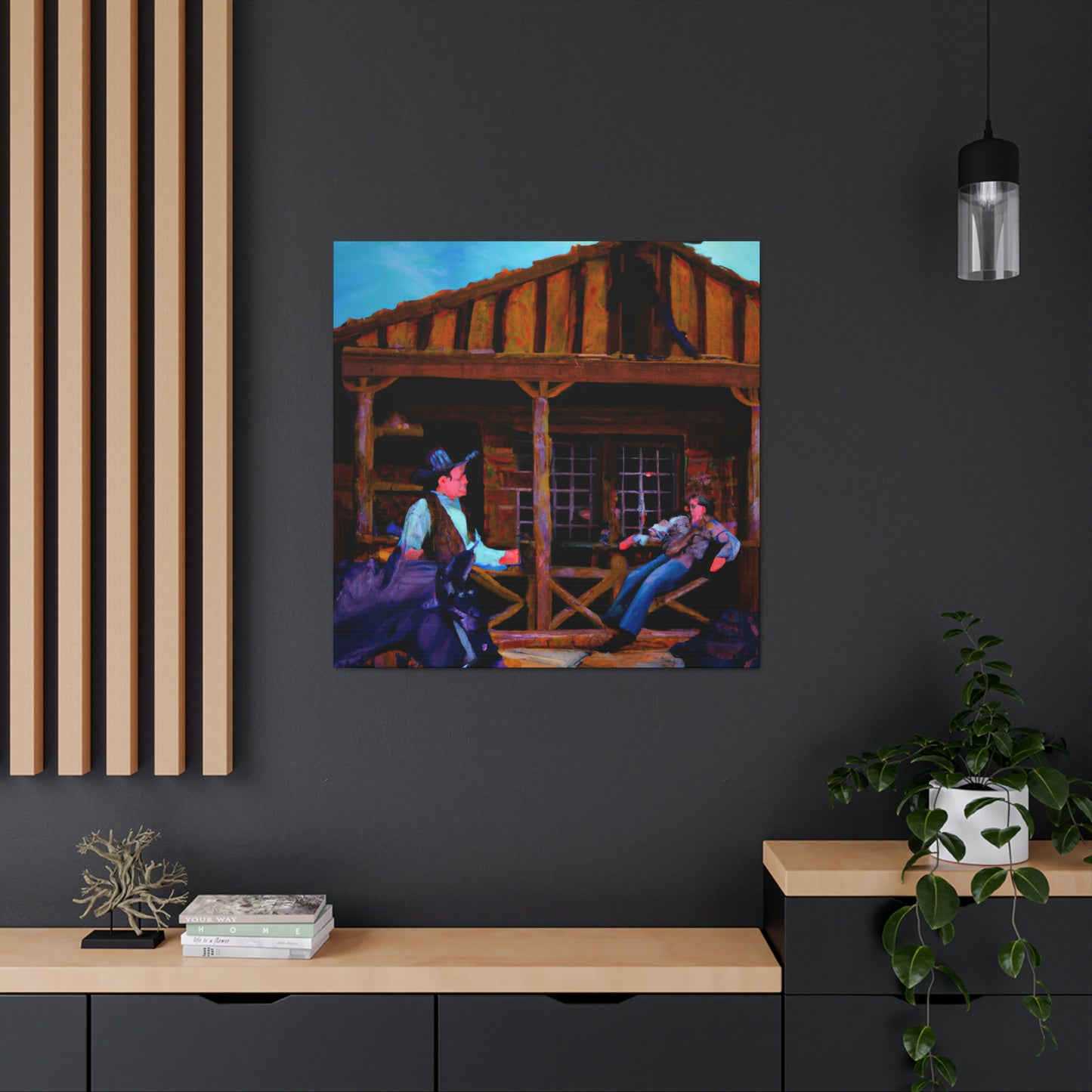 "Saloon Life Scene" - Canvas