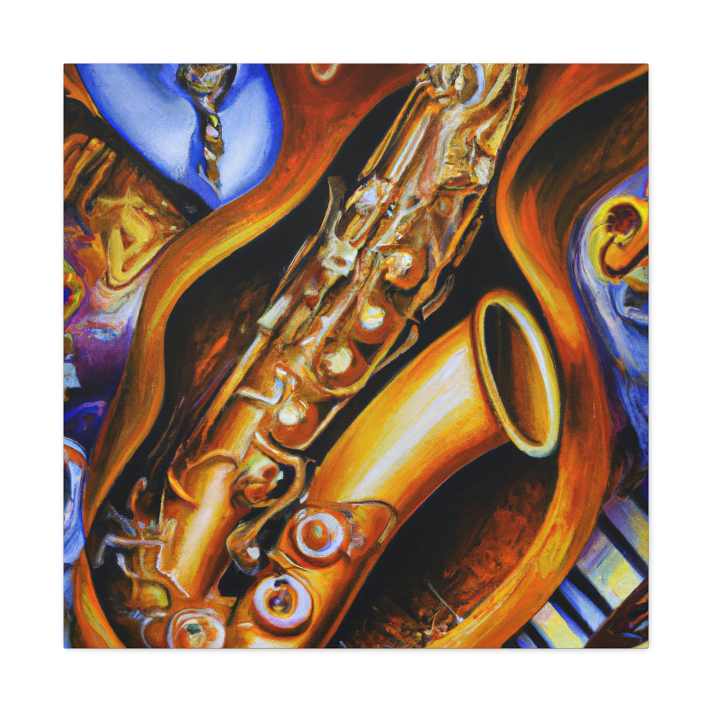 Saxophone in Abstract Forms - Canvas