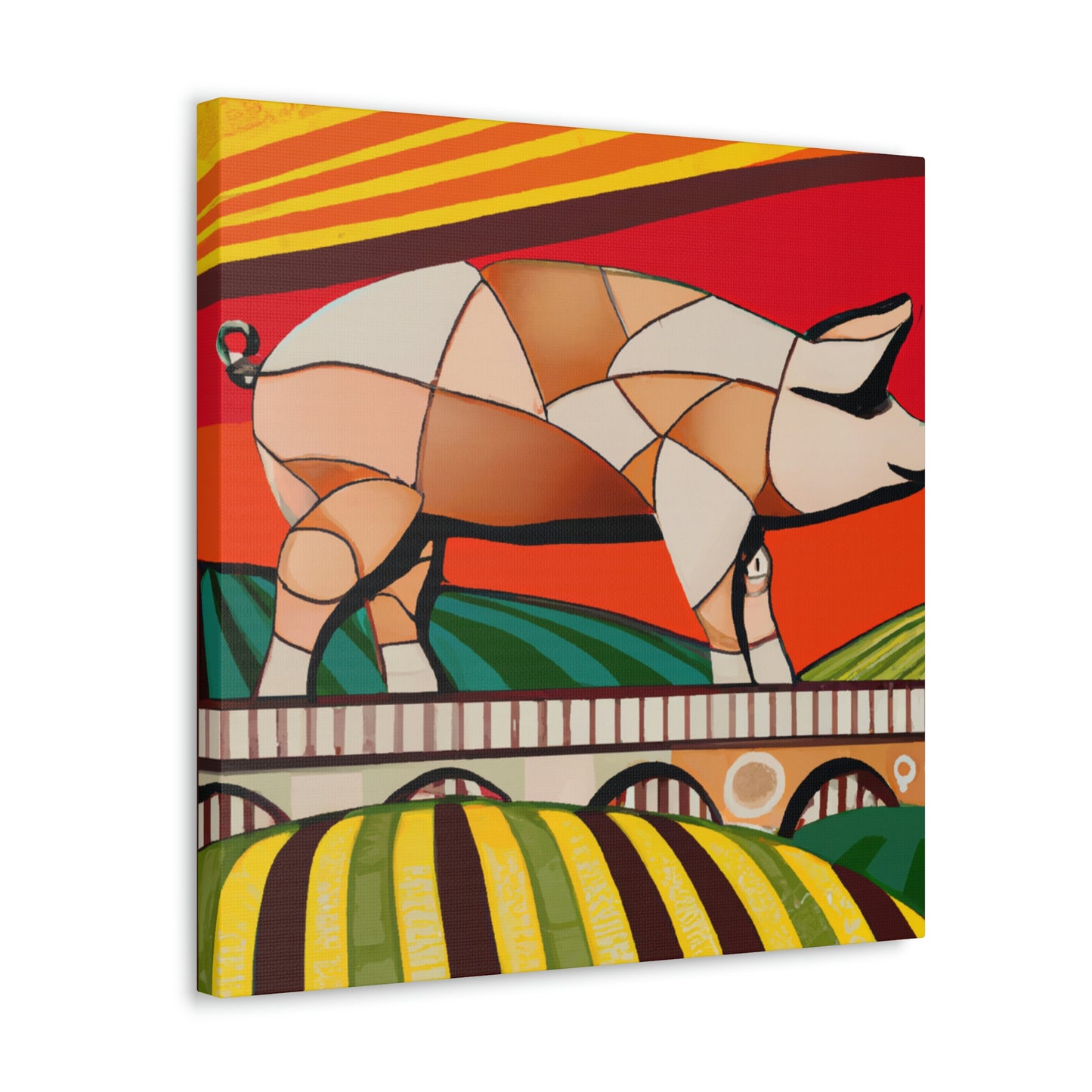 "Pig in Pinstripe Suits" - Canvas