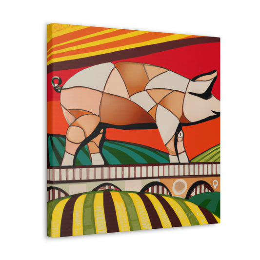 "Pig in Pinstripe Suits" - Canvas