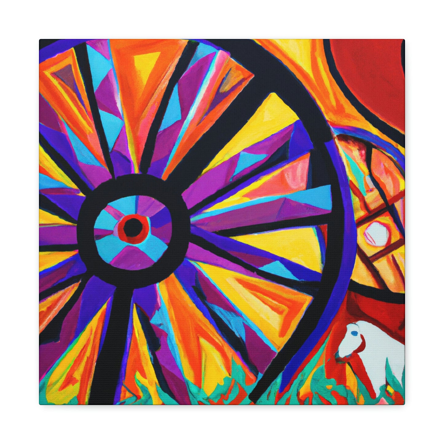 "Wagon Wheel Symphony" - Canvas