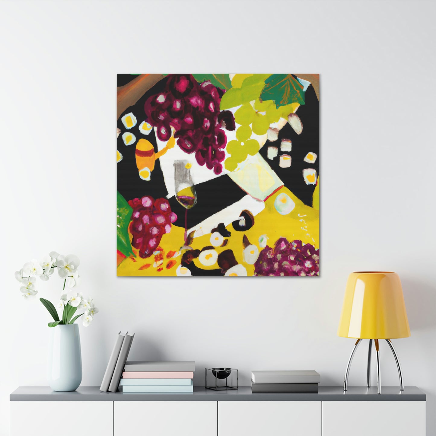 Cheese and Grapes Abstraction - Canvas