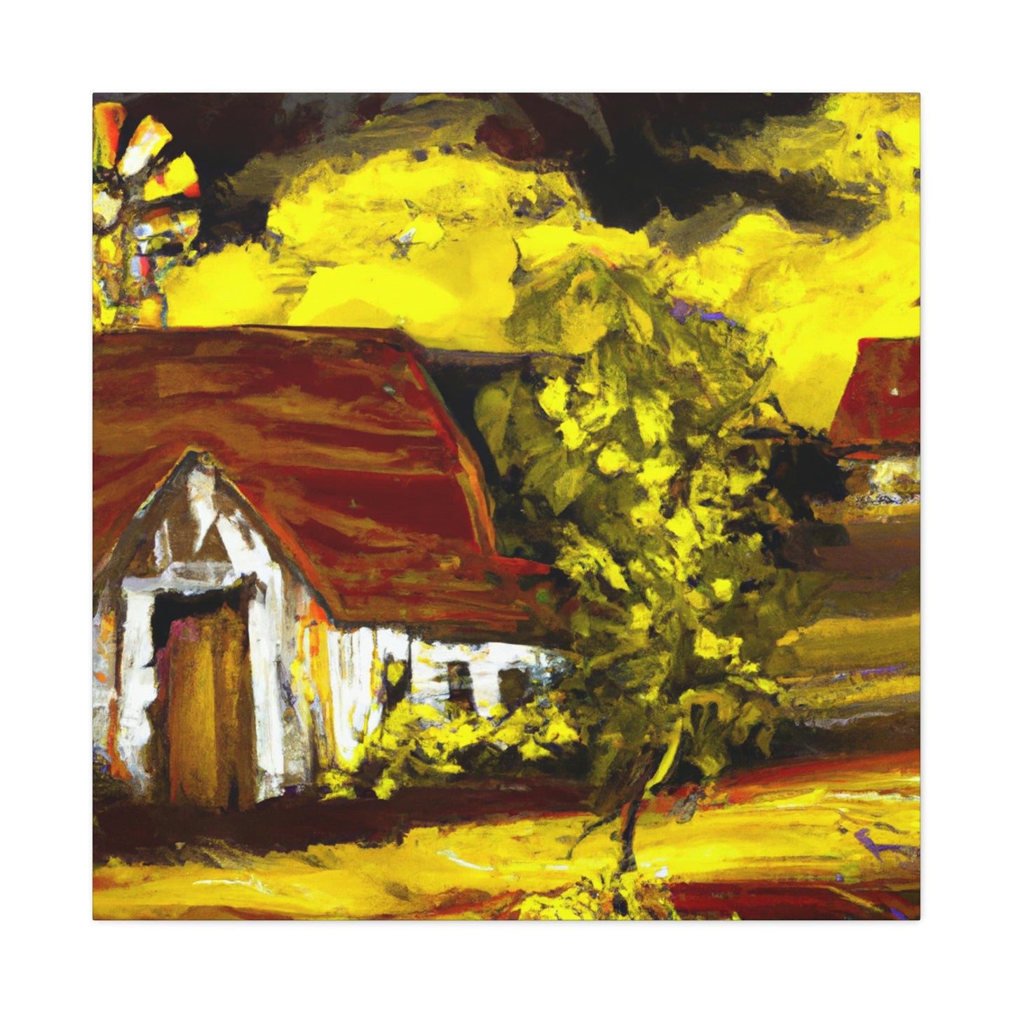 Barn in Expressionism - Canvas