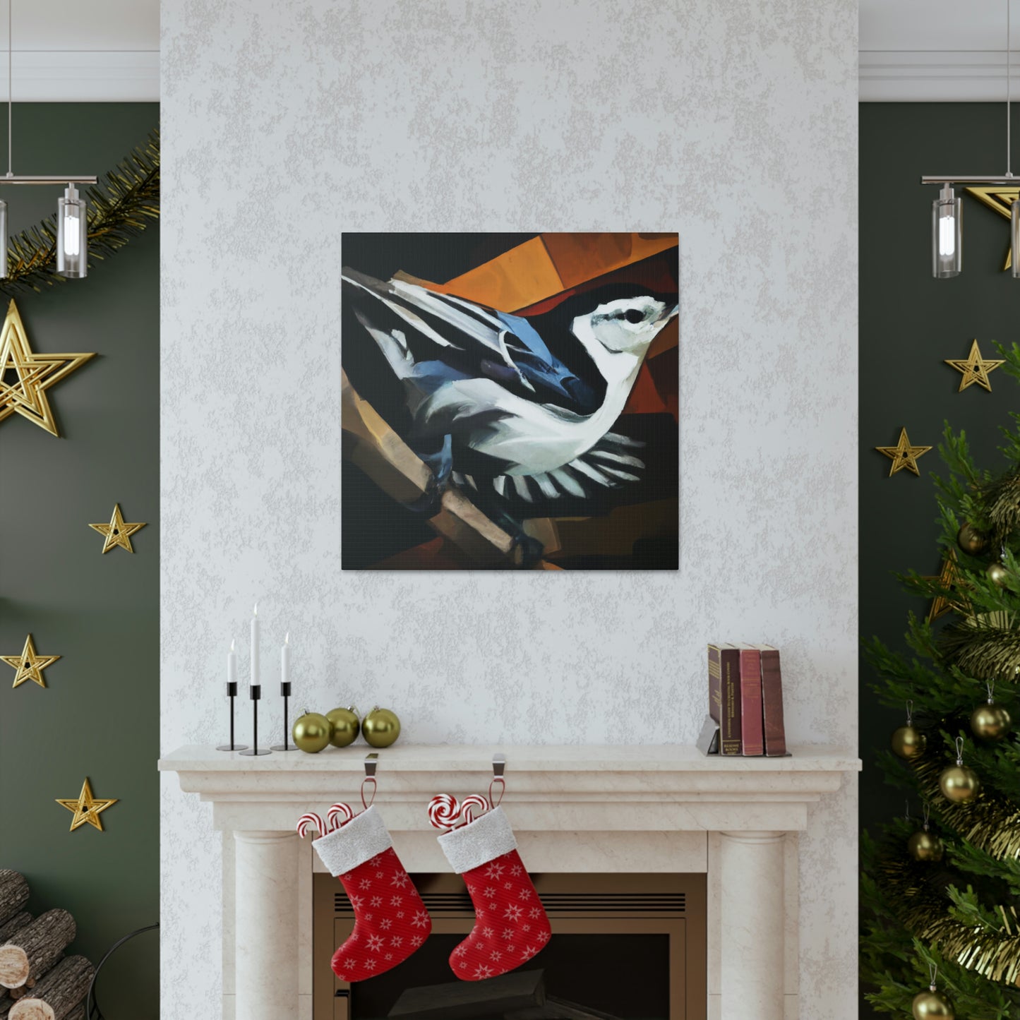 "Nuthatch in Art Deco" - Canvas