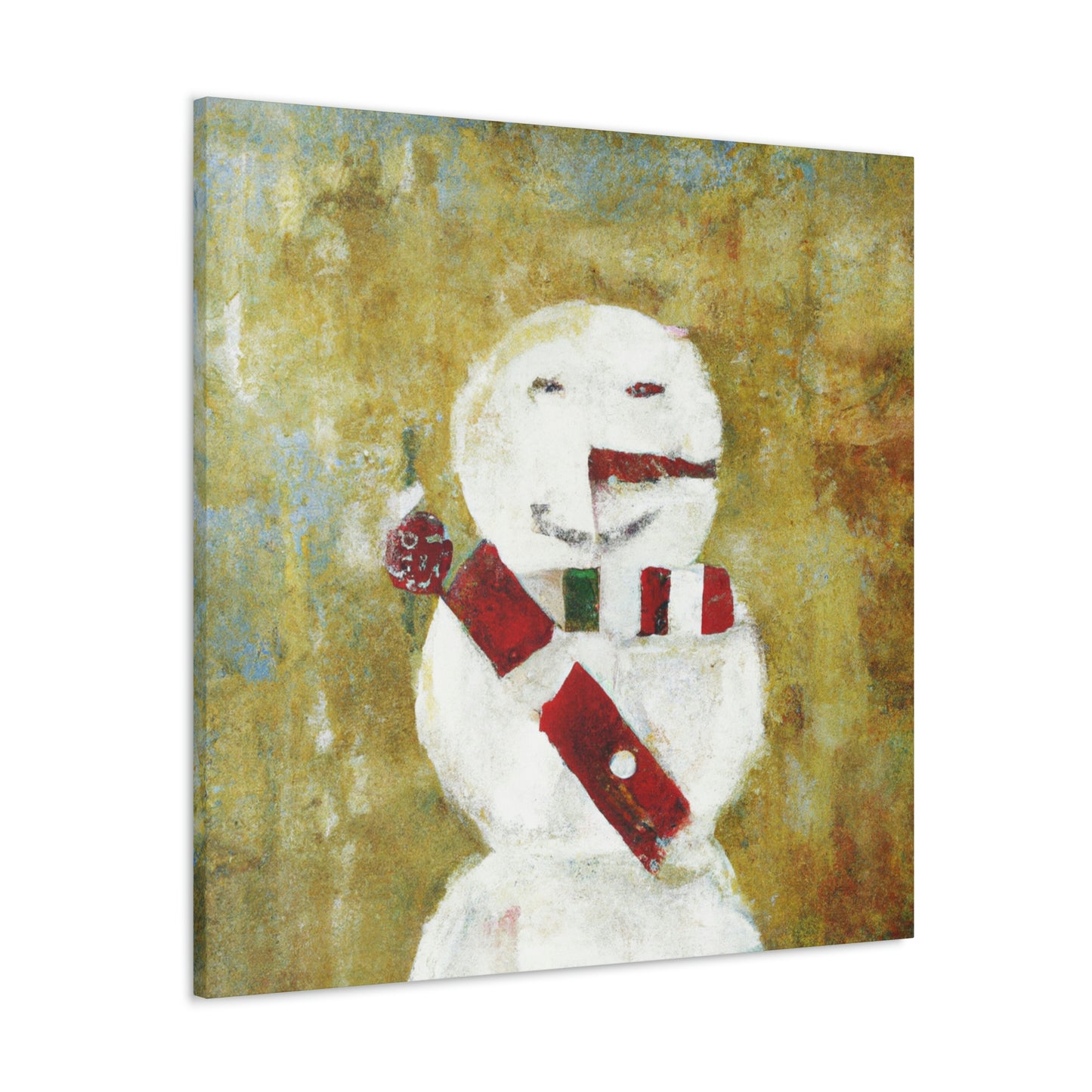 "Snowman in Winter Glow" - Canvas