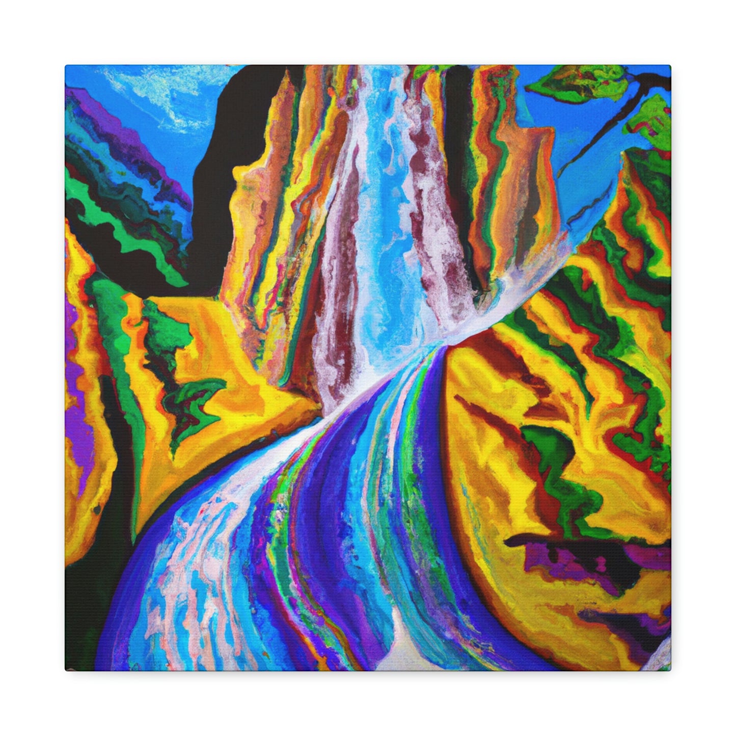 Waterfall in Expressionism - Canvas