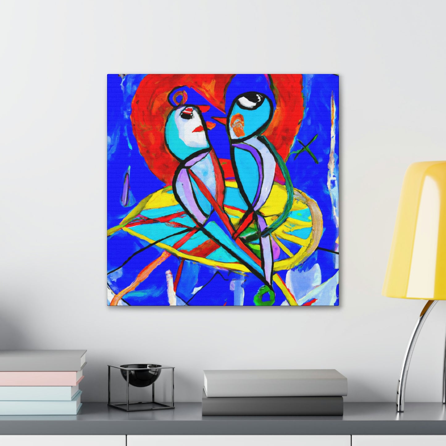 "Lovebirds On A Wire" - Canvas