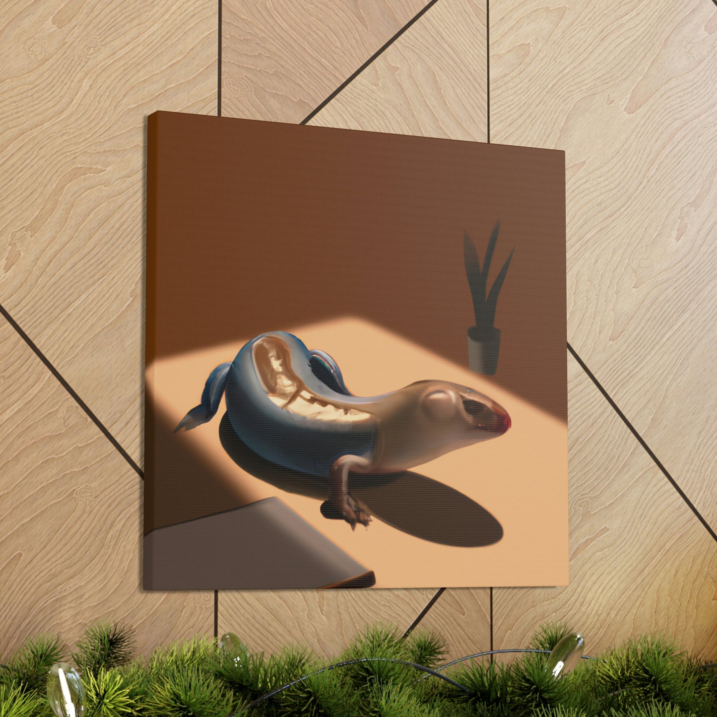 "Blue-Tongued Skink Zen" - Canvas