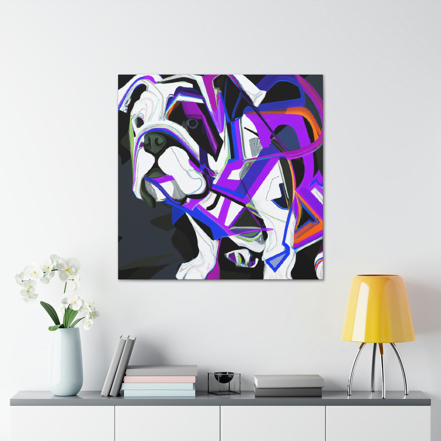 "English Bulldog Deco Dream" - Canvas