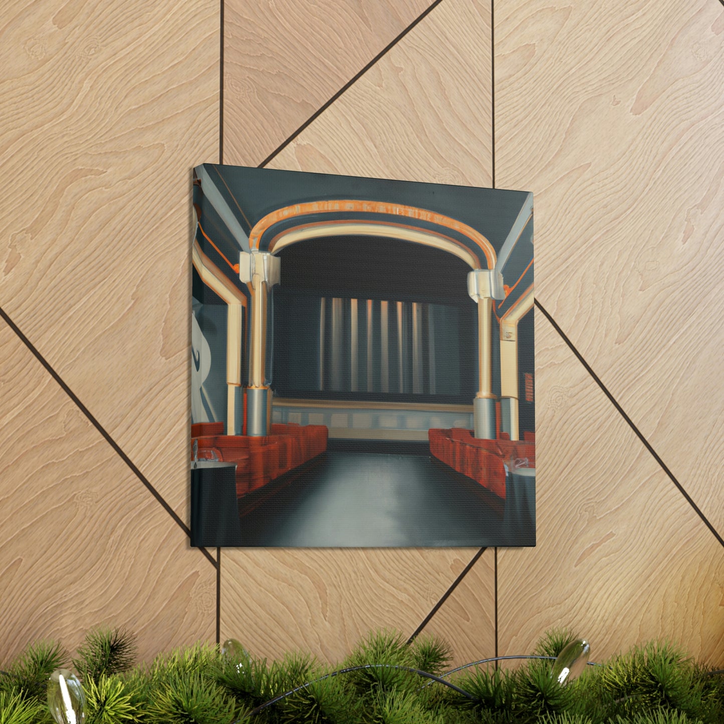 "Vintage Movie Theater Scene" - Canvas