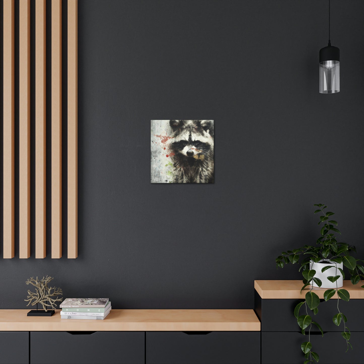 Raccoon in Reflection - Canvas