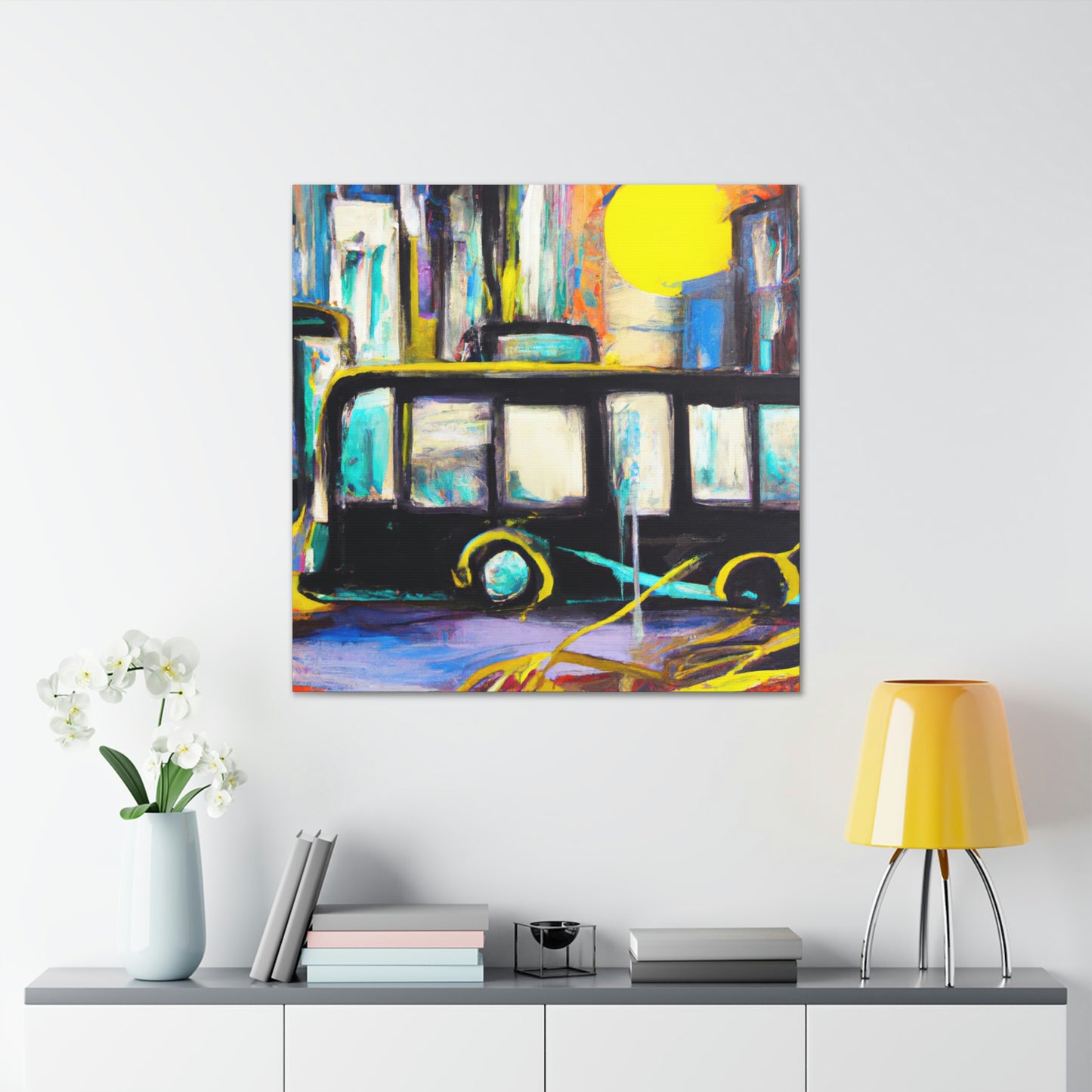 Bus in the City - Canvas