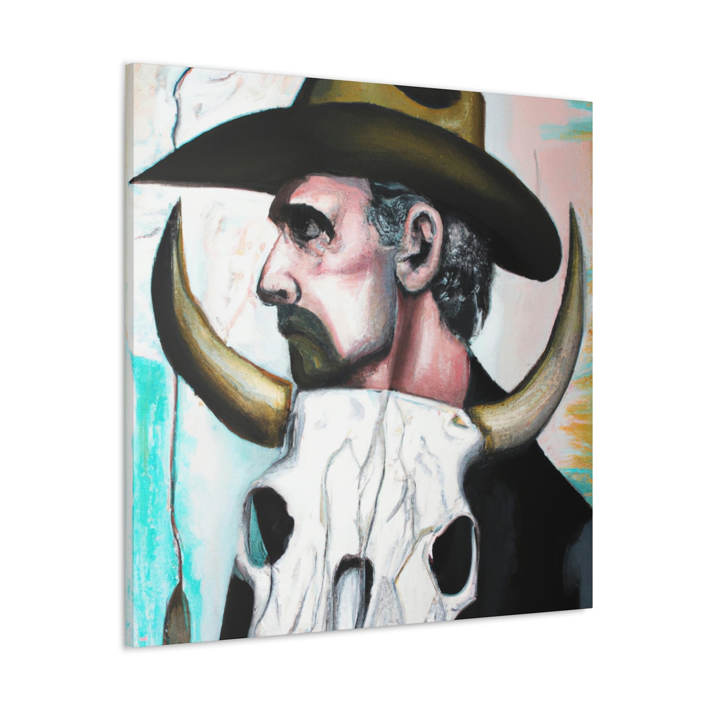 "Cow Skull Symphony" - Canvas