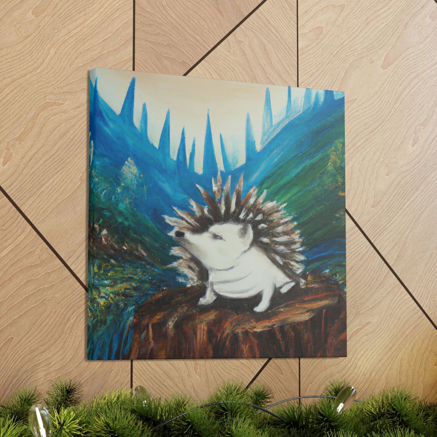 "Hedgehog in Deco Style" - Canvas