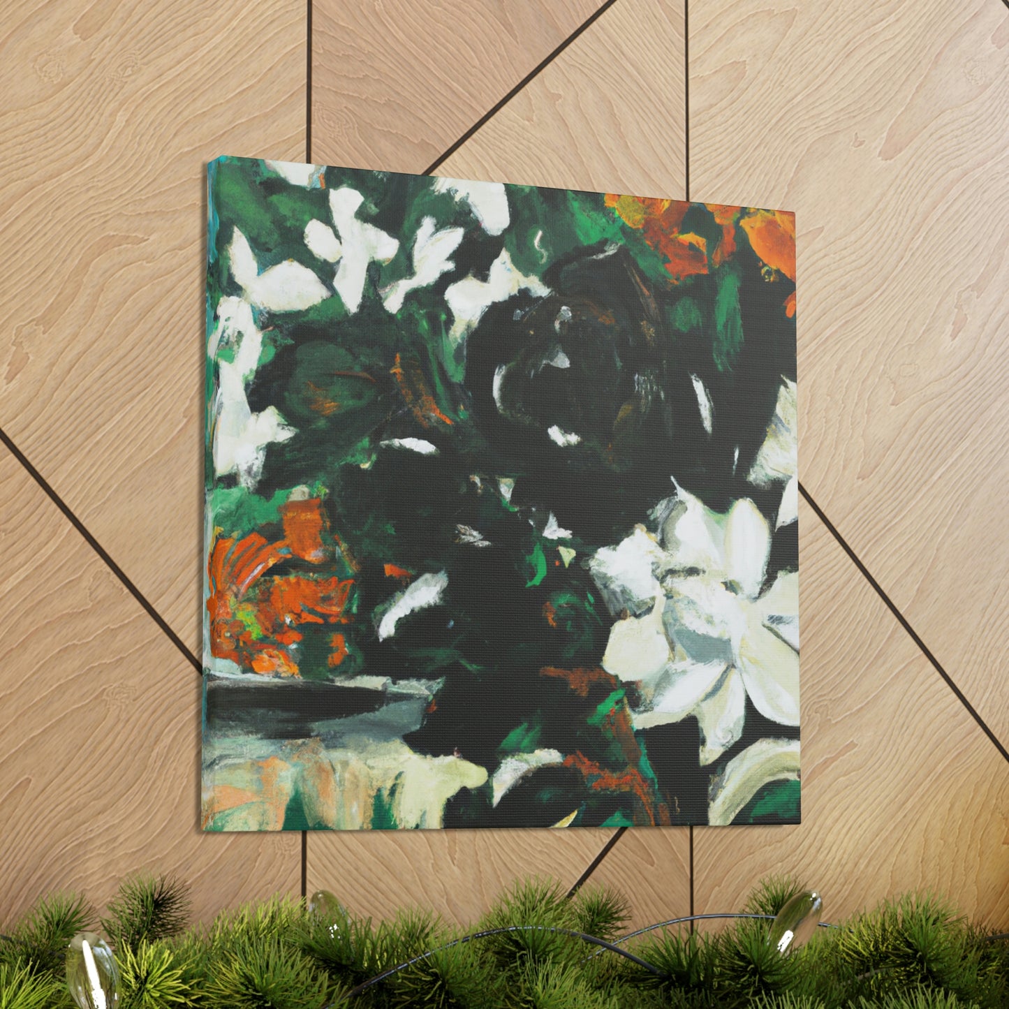 Gardenia's Expressionist Bloom - Canvas