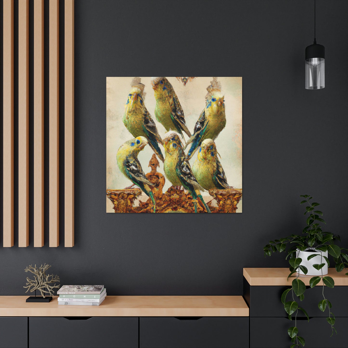 "Budgies in Baroque" - Canvas