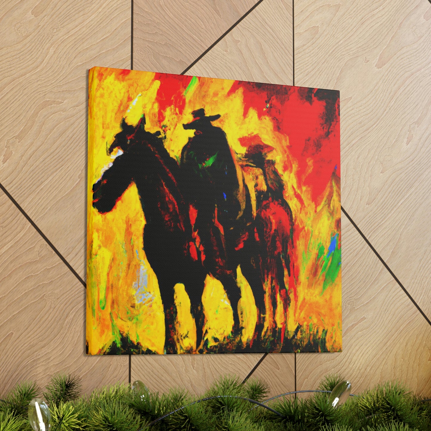 Cowboy and Steed. - Canvas