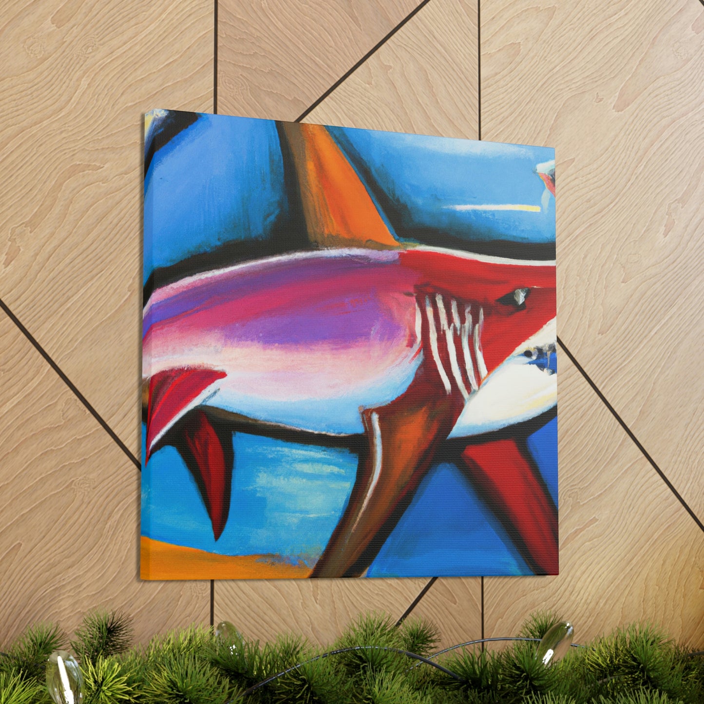 "Fearsome Shark Swimming" - Canvas