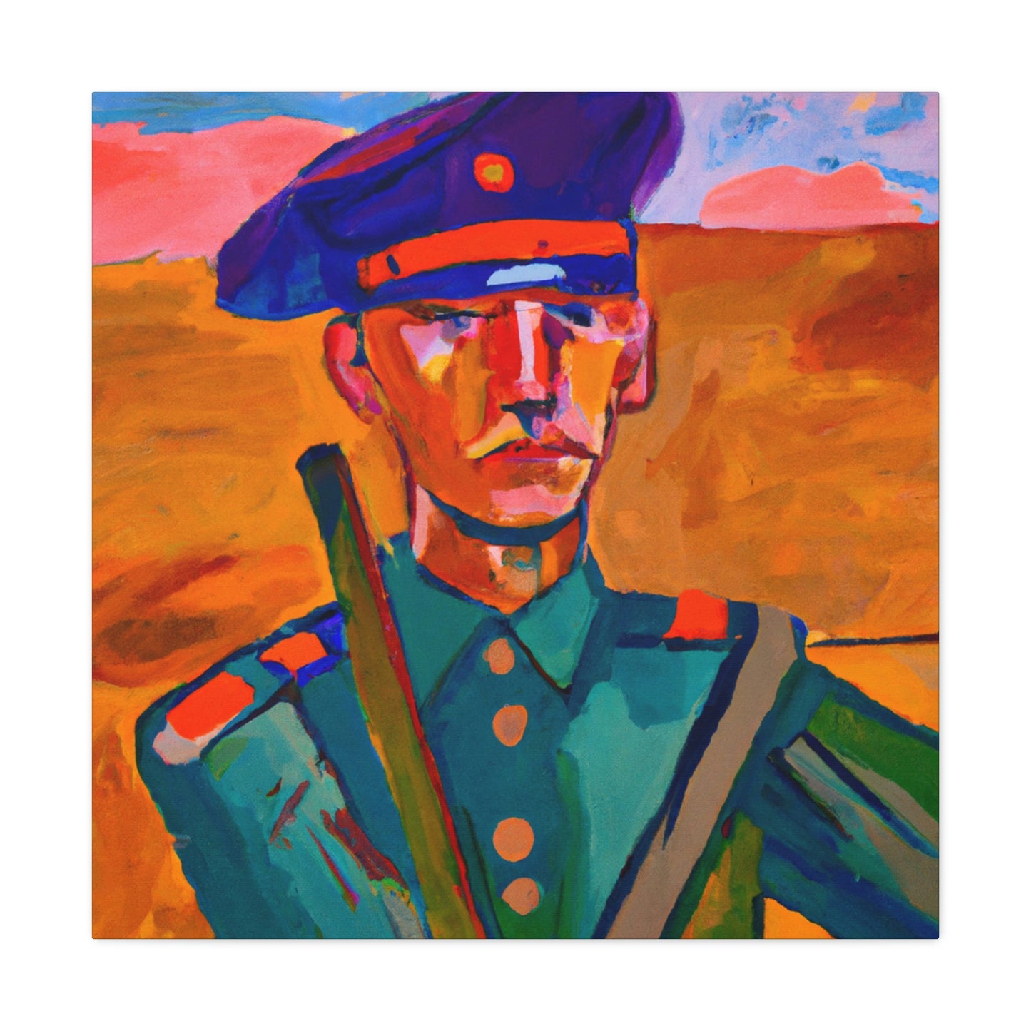 "Warrior with Fauvism" - Canvas