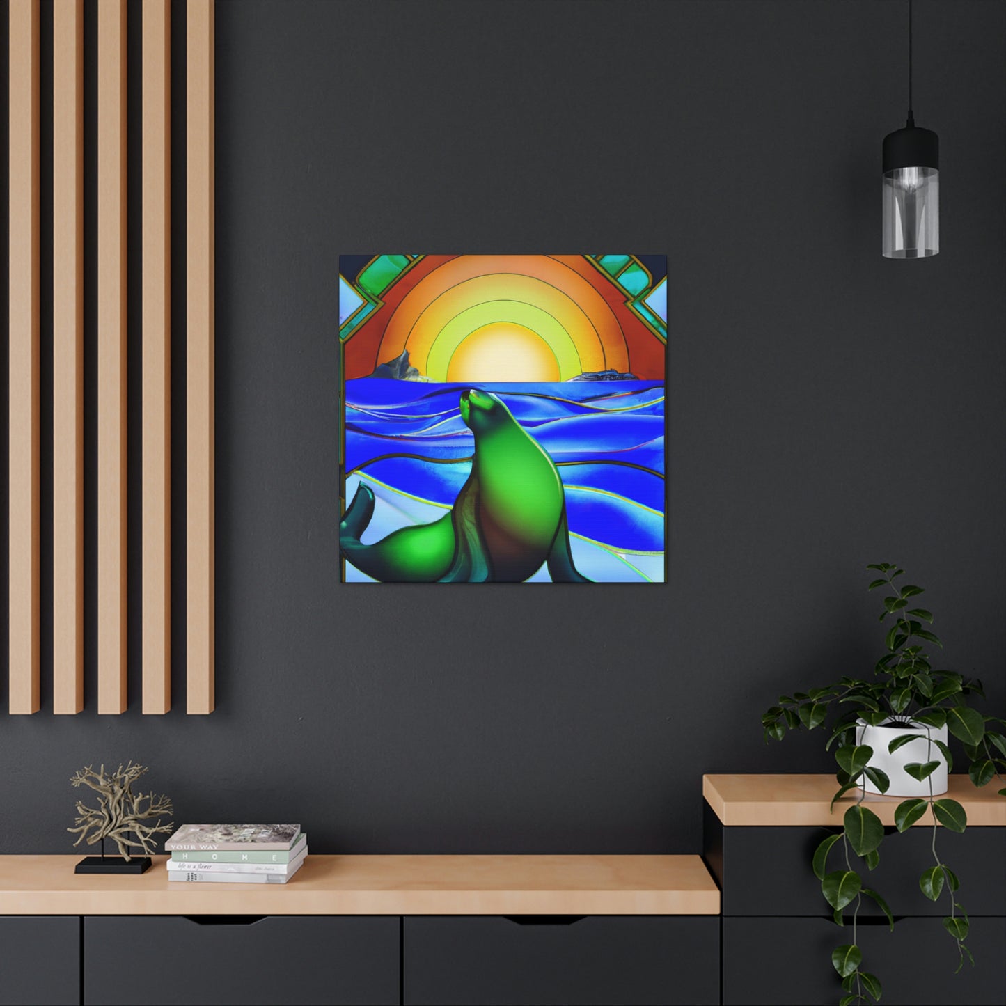 "Serene Sea Lion Sleek" - Canvas