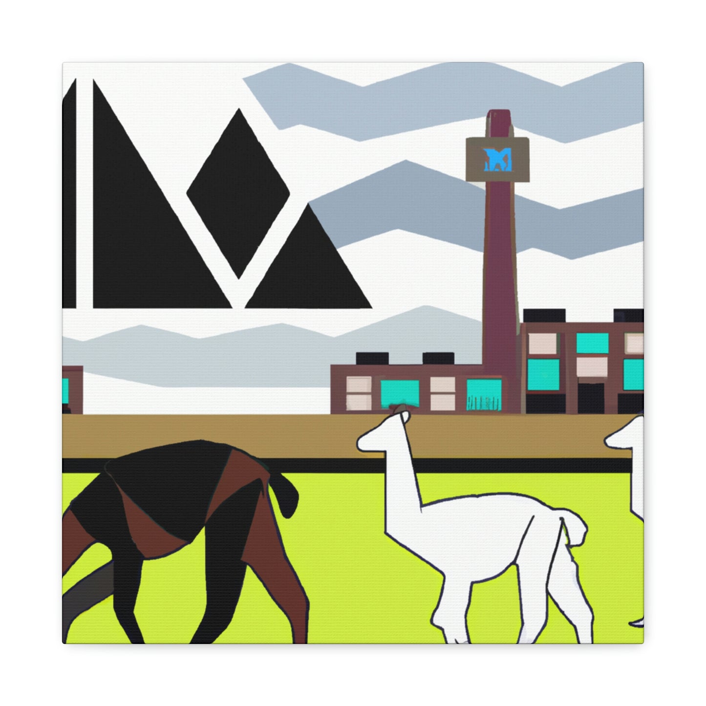 Llama Alights Glamorously - Canvas