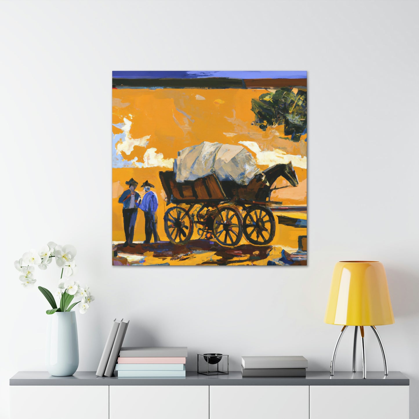 Wagon in Moonlight. - Canvas