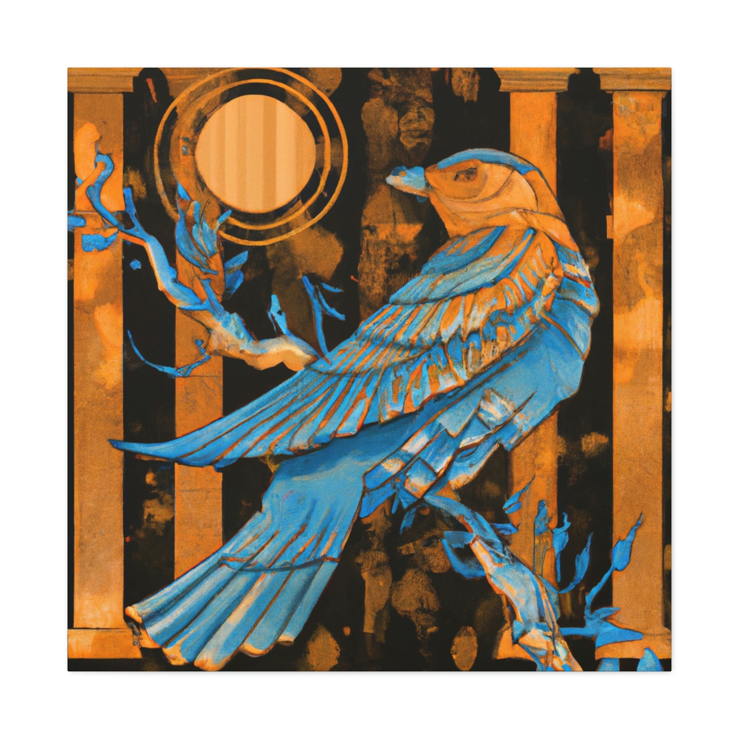 "Bluebird's Art Deco Dream" - Canvas