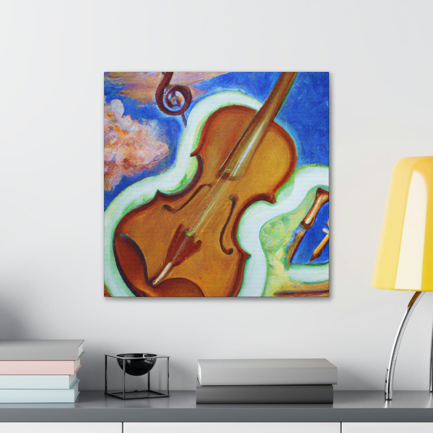 "The Violin's Surreal Flight" - Canvas