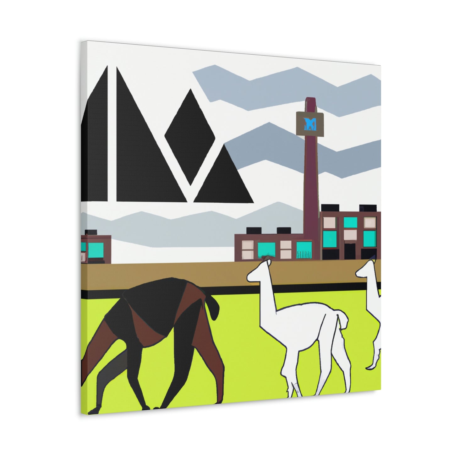 Llama Alights Glamorously - Canvas