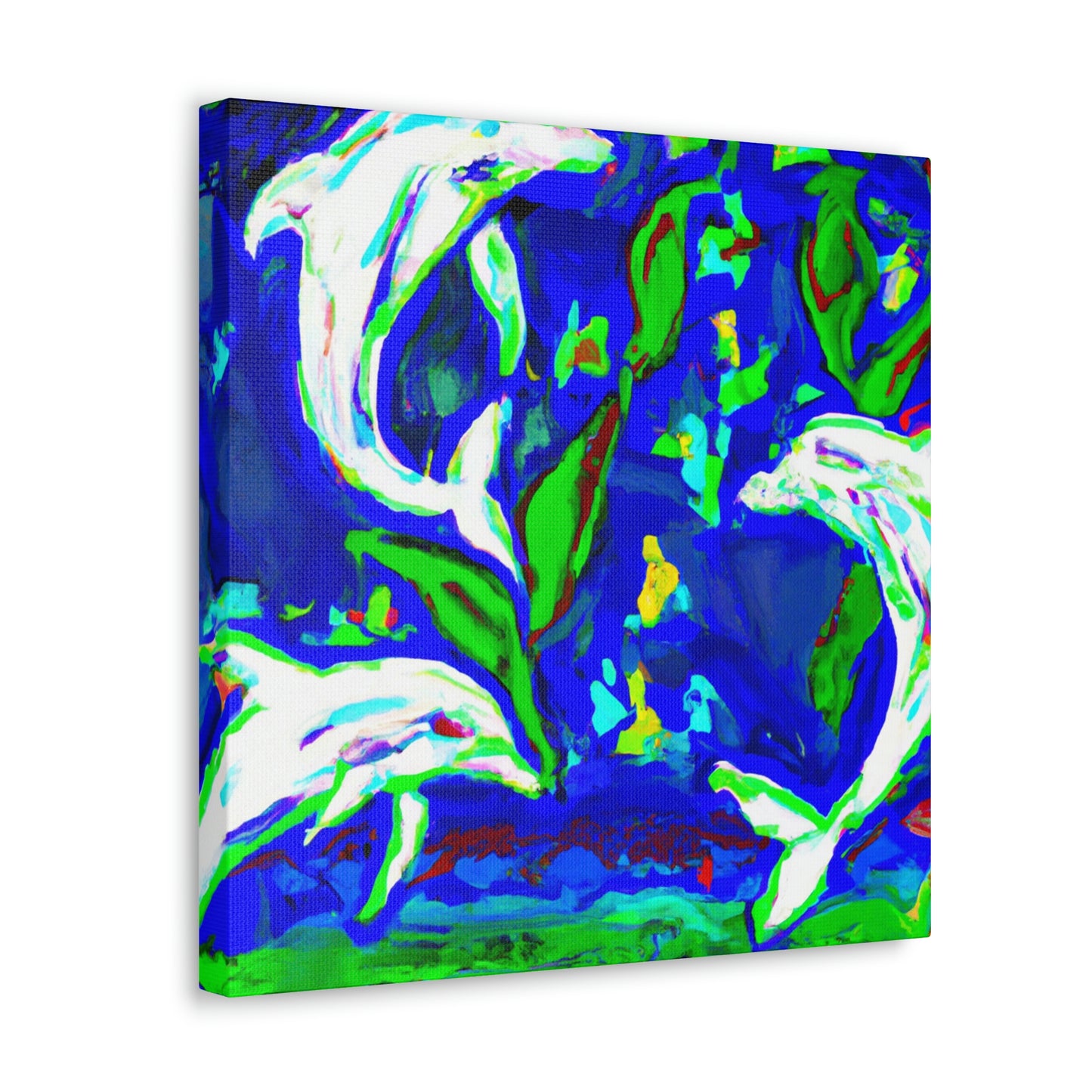 Dolphins Dance in Color - Canvas