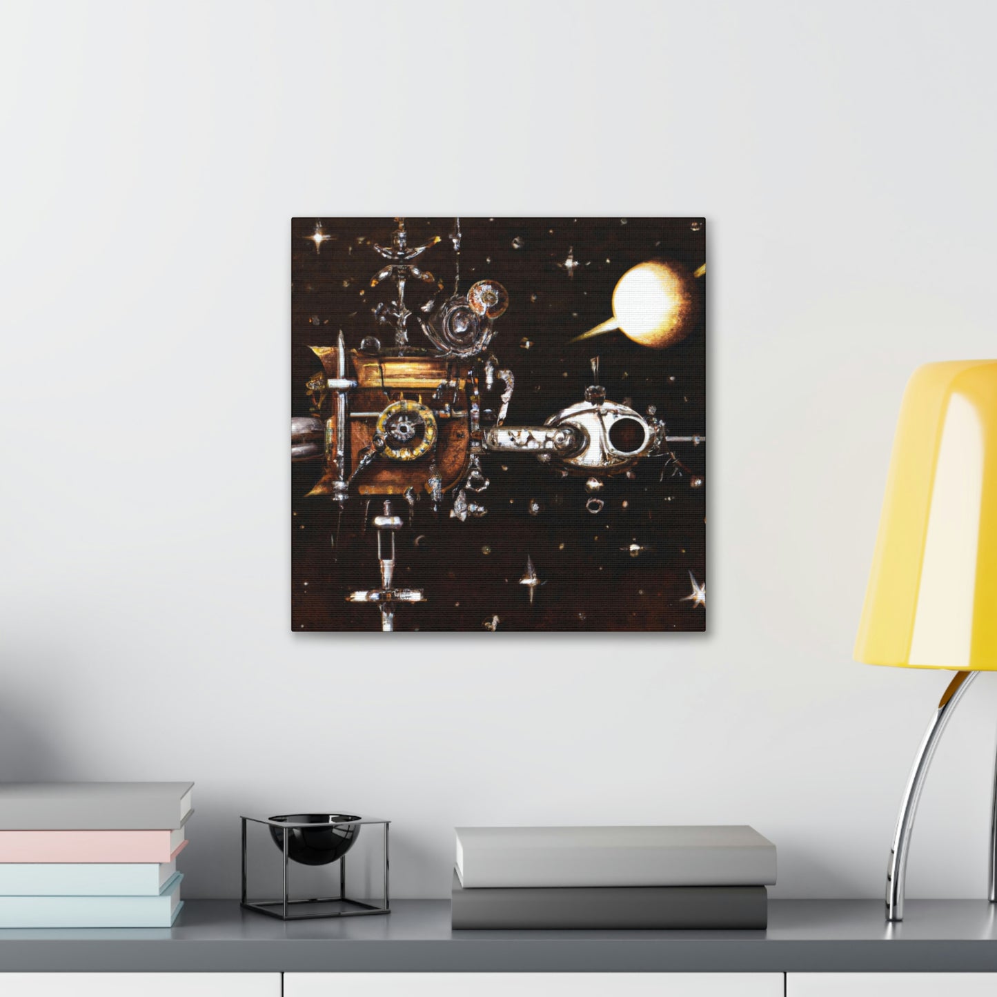 Satellite in Steampunk Times - Canvas