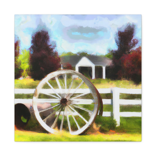 "Rusted Wagon Wheels" - Canvas