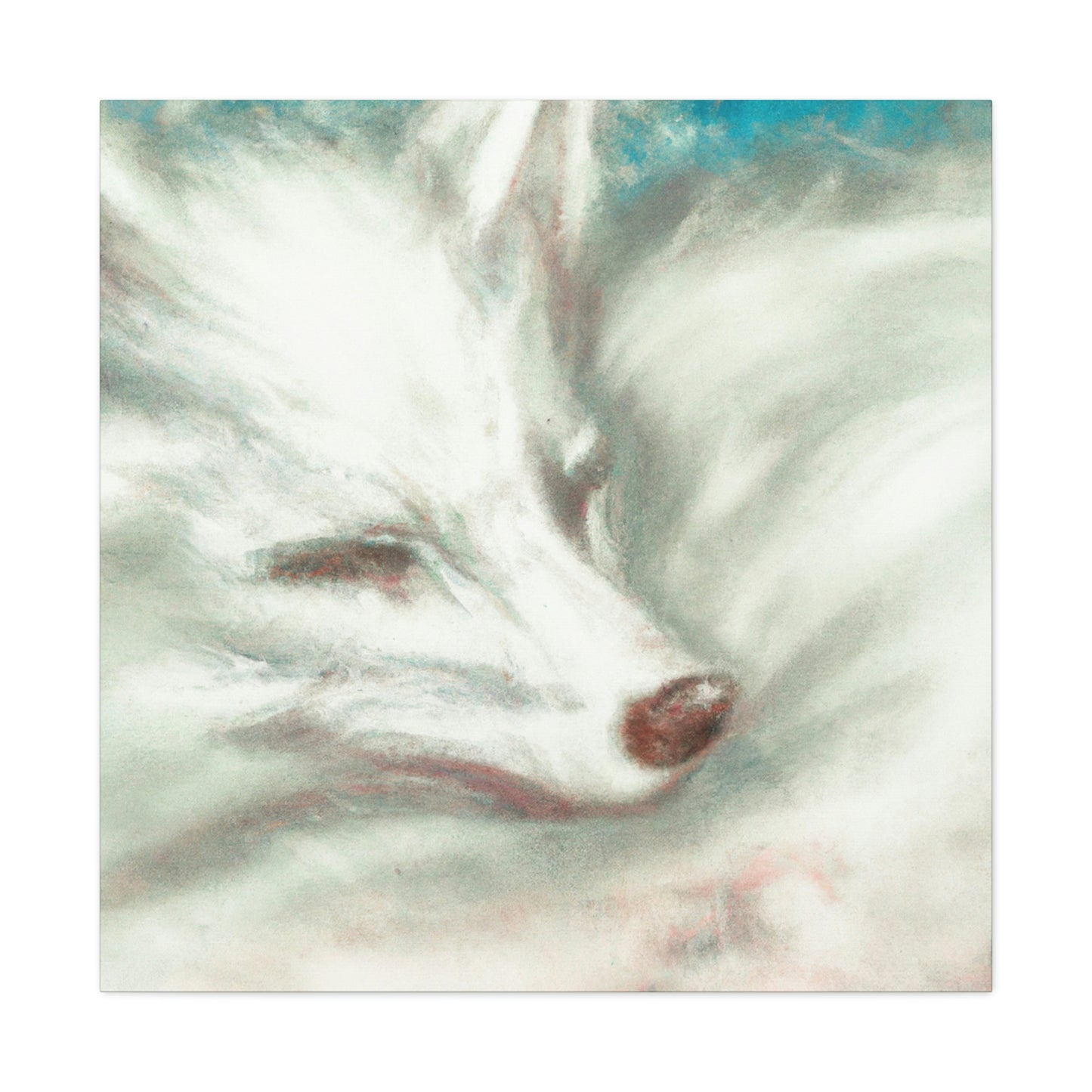 "Arctic Fox in White" - Canvas