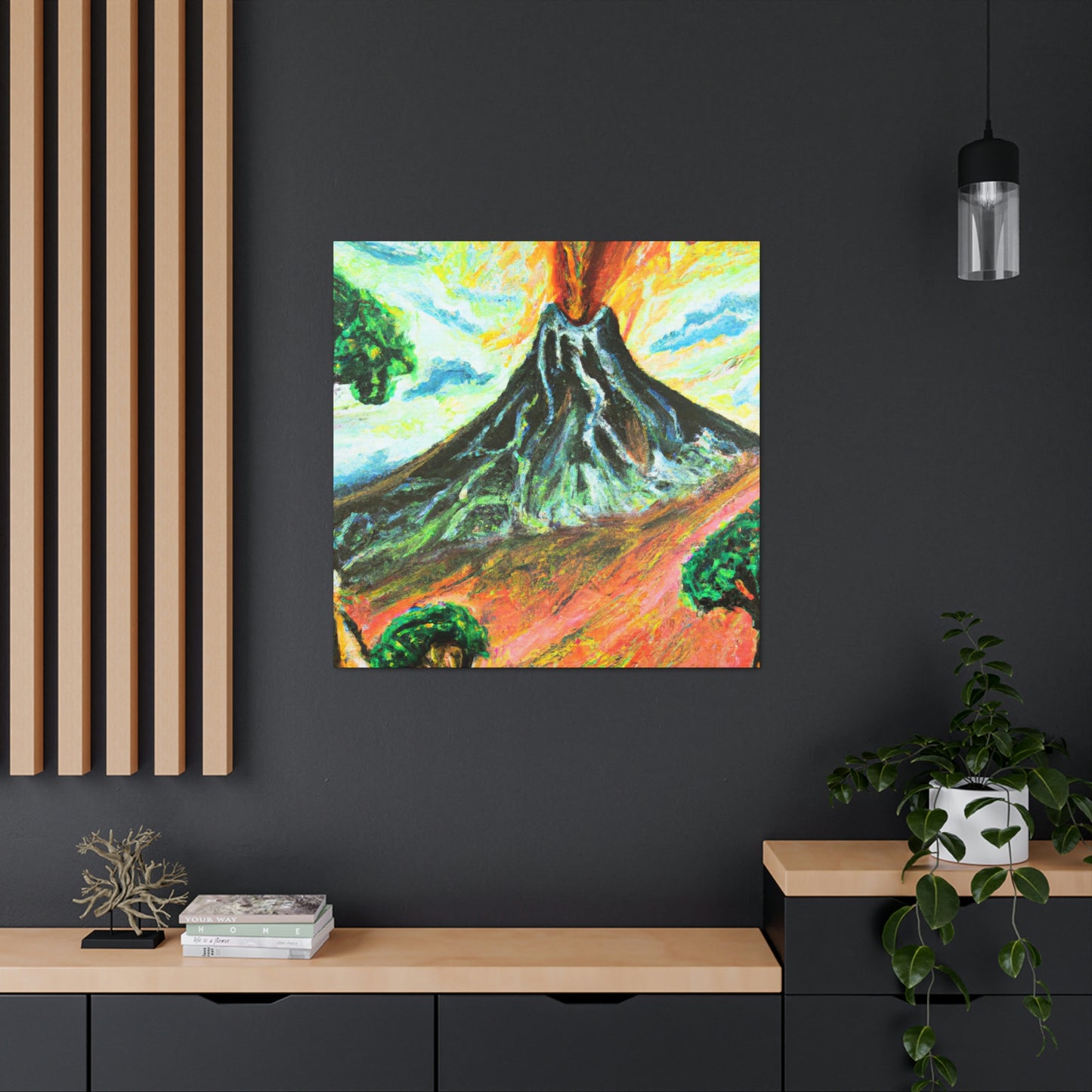 "Volcano Erupts Wildly" - Canvas