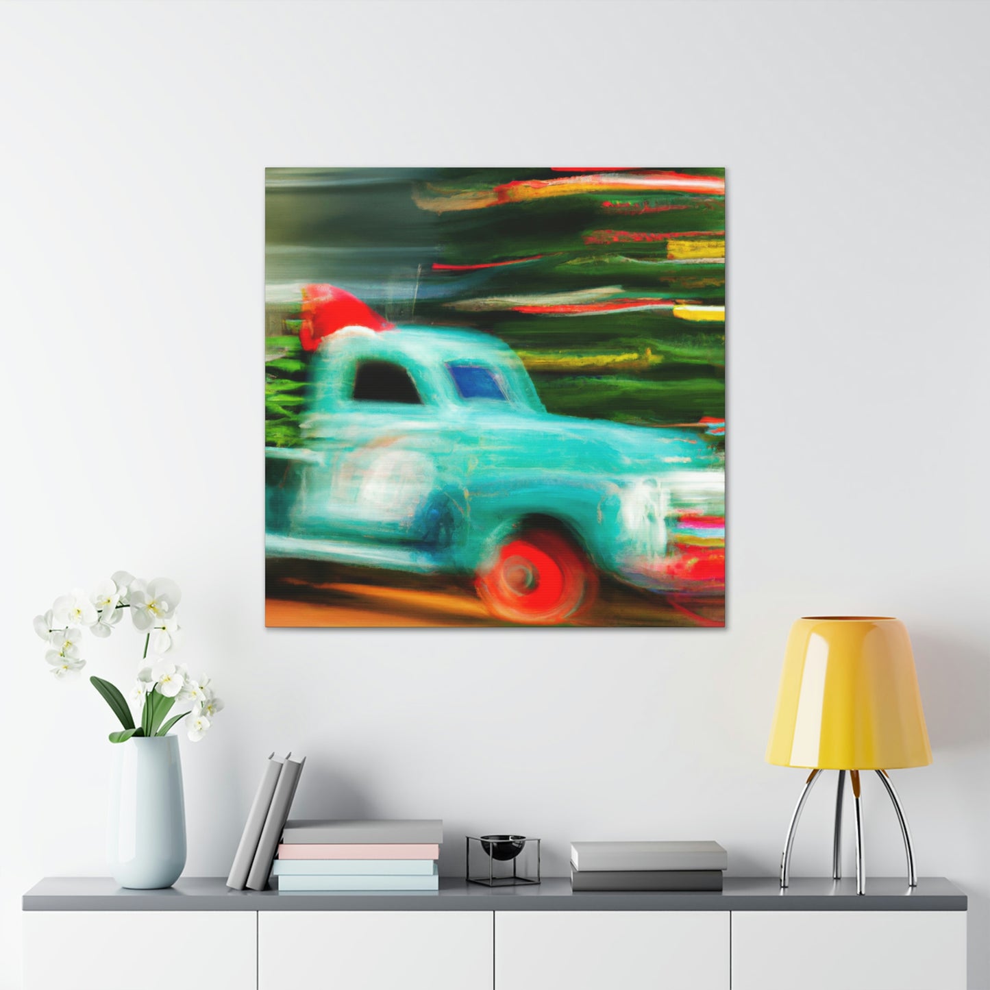 "Vintage Christmas Delivery Truck" - Canvas