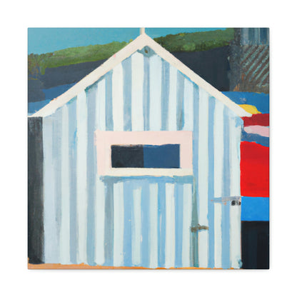 "Beach Hut Majesty 1940s" - Canvas