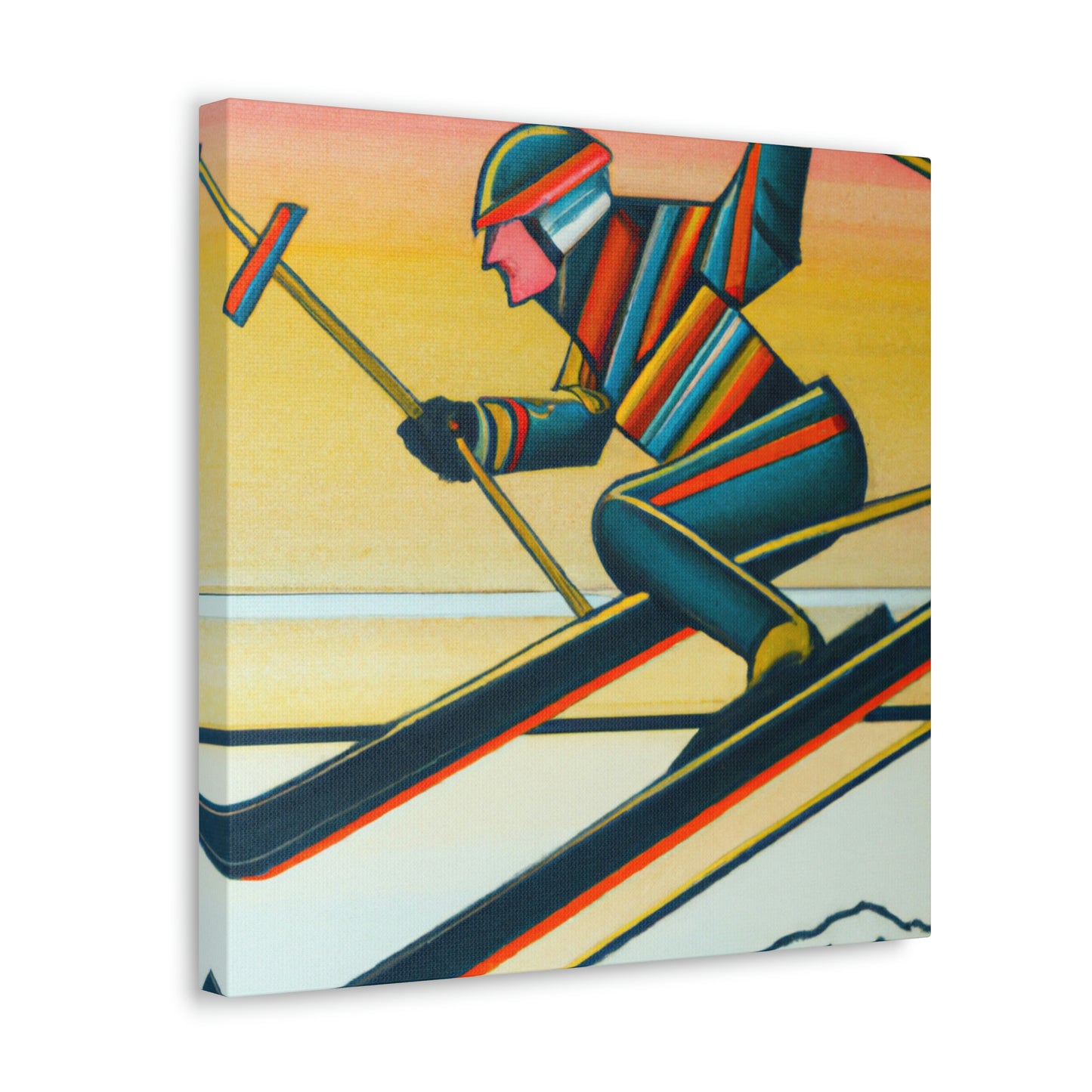 Snowy Art Deco Slopes - Canvas