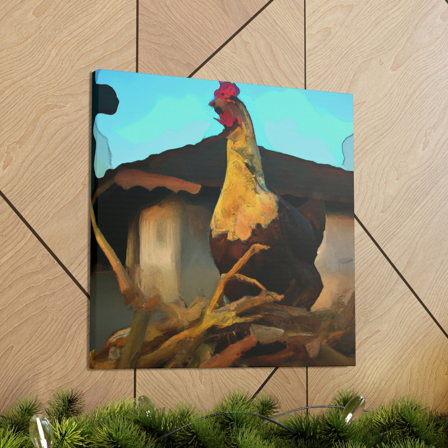 "Hen in Sunset Glow" - Canvas