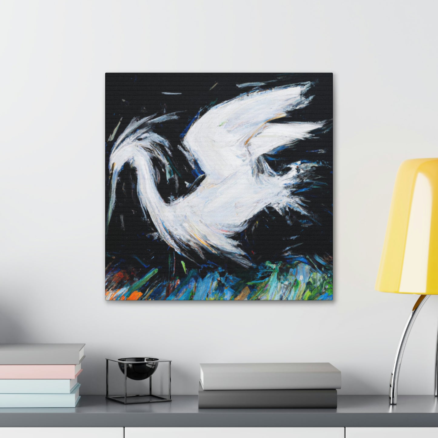 Snowy Egret Splendor. - Canvas