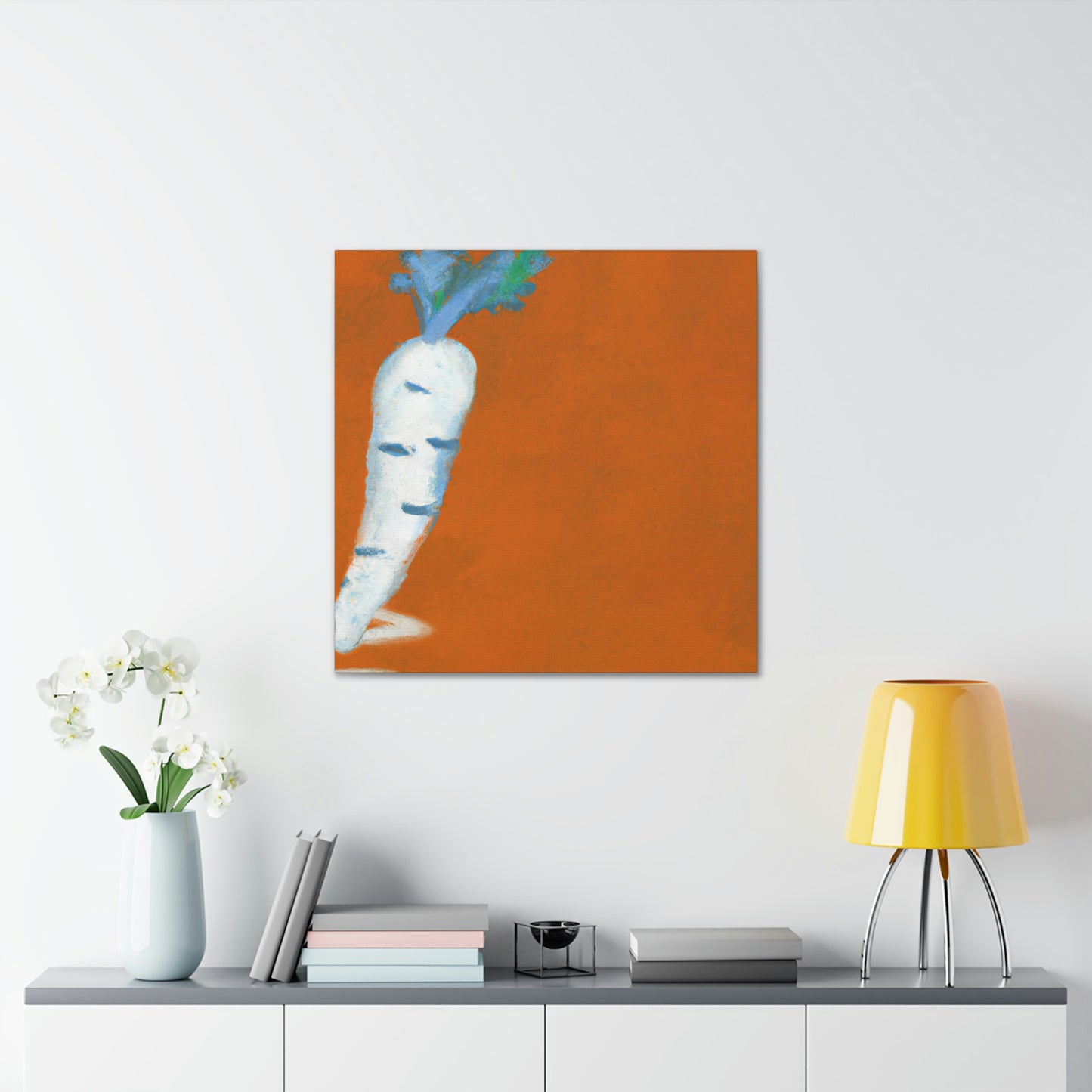 "Carrot: Minimalist Reflection" - Canvas