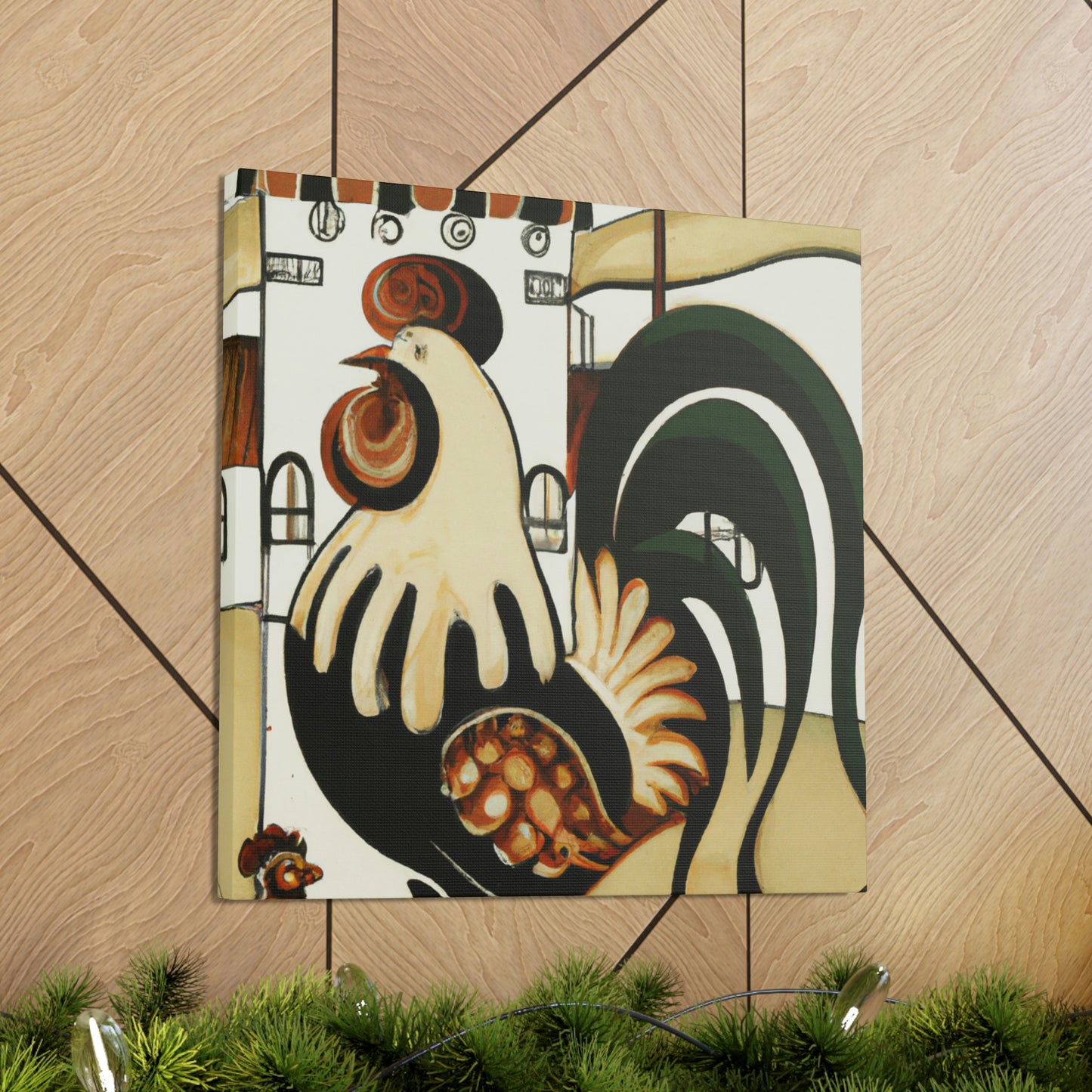 "Rooster At Dawn, Art Nouveau" - Canvas